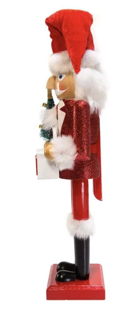 15” Santa Calendar Wooden Nutcracker