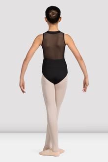 Zip Front Mesh Back Tank Leotard