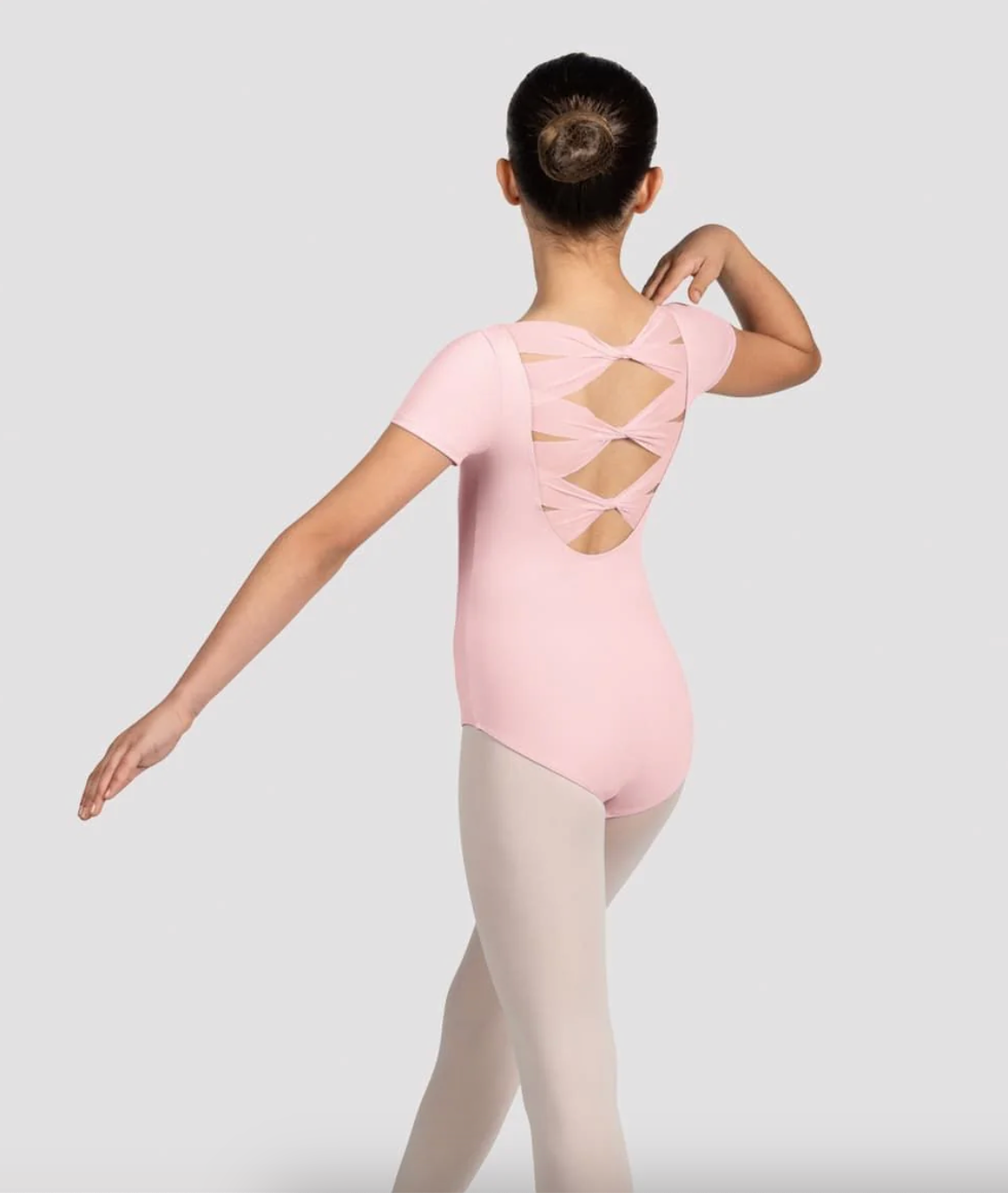Boat Neck Twist Mesh Back Leotard