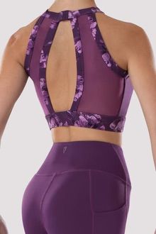 Bloch Open Back High Neck Crop Top