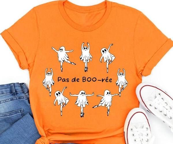 Halloween Tee Shirts, Color: Pas de Boo-rée, Size: L