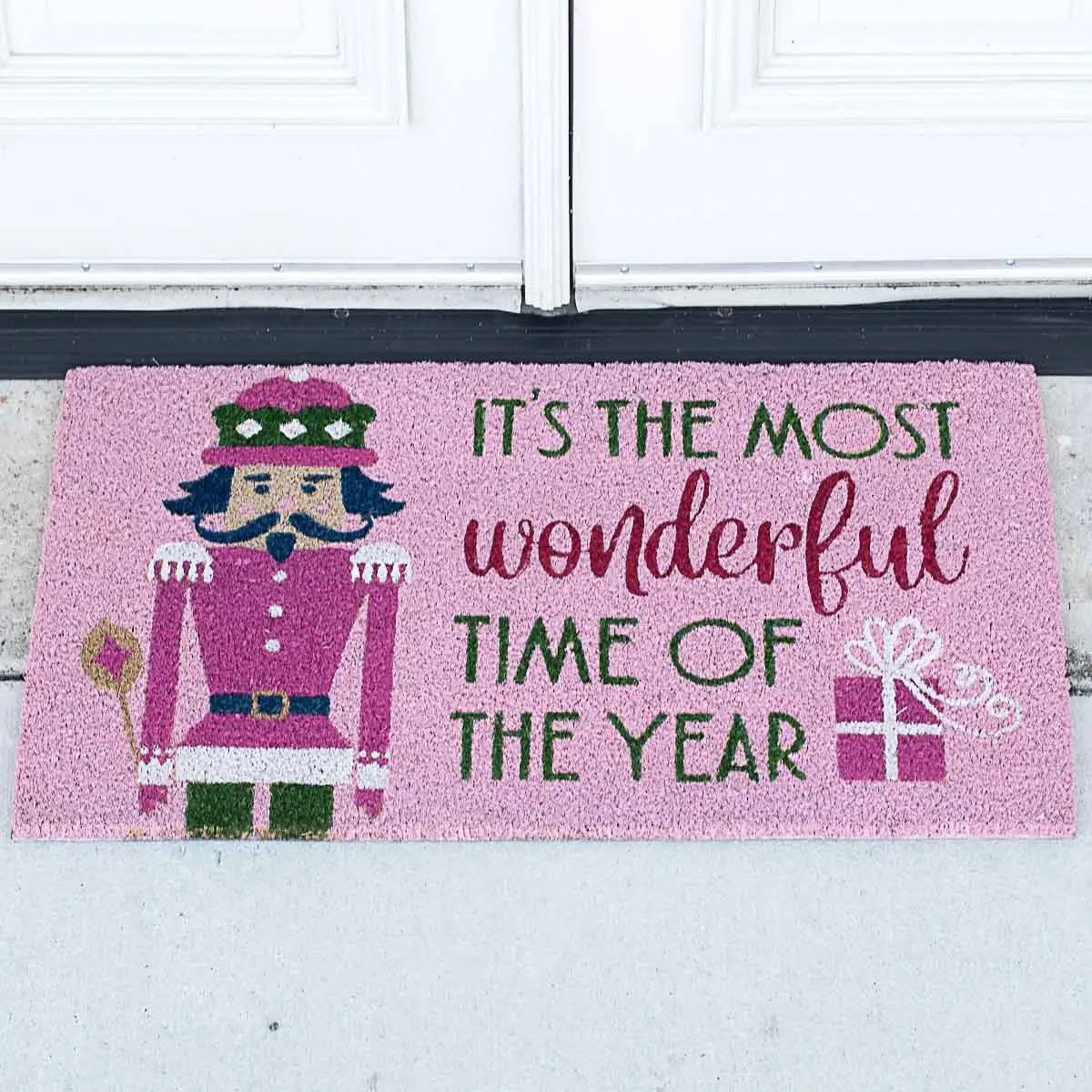 Nutcracker Most Wonderful Time of the Year Coir Doormat 30&quot; x 18&quot;