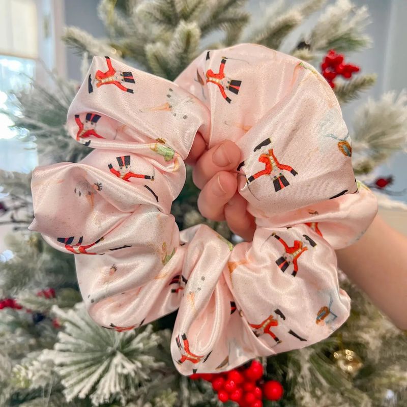 Nutcracker Oversized Luxury Pink Satin Scrunchie
