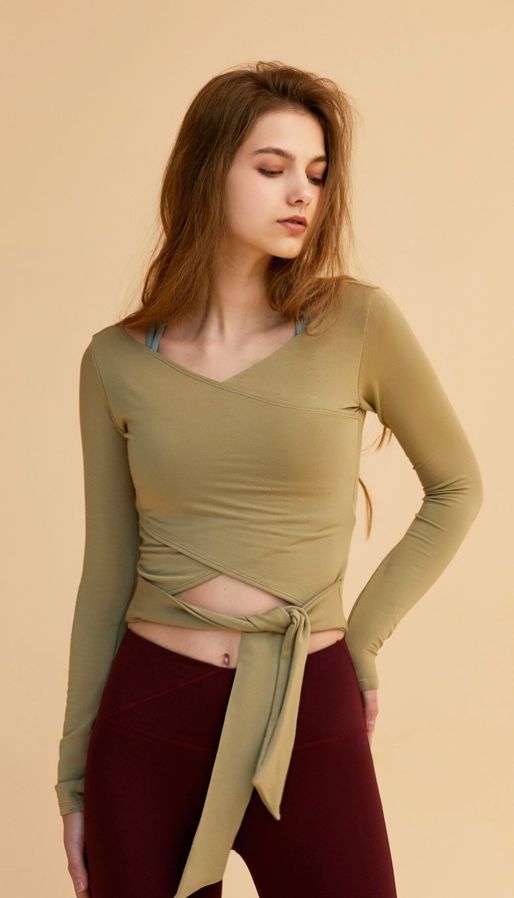 Visual Mood Long  Sleeve Halley Wrap Top