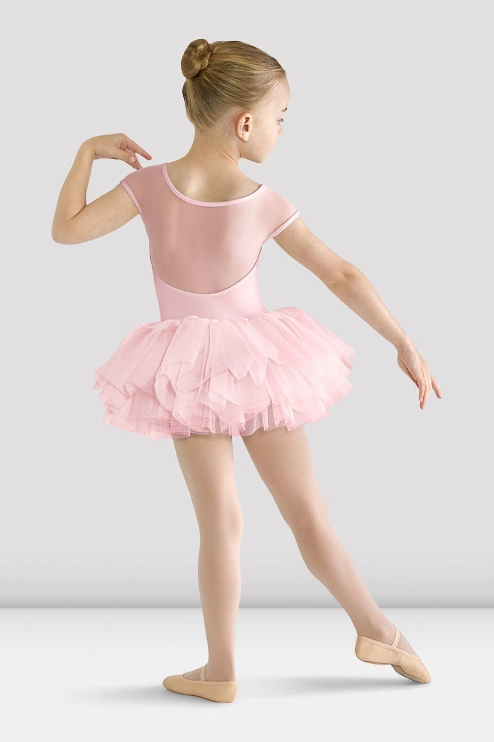 Girls Hanami Cap Sleeve Mesh Tutu Leotard 