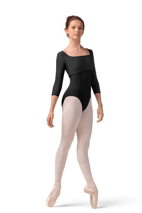 Mirella Striped 3/4 Sleeve Leotard