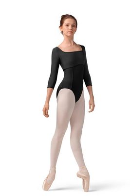 Mirella Striped 3/4 Sleeve Leotard