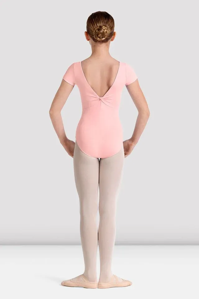 Mirella Plain Twist Back Cap Sleeve Leotard