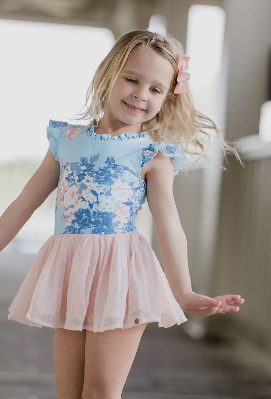 Farrah Blue Floral Cheeky Children’s Tutu