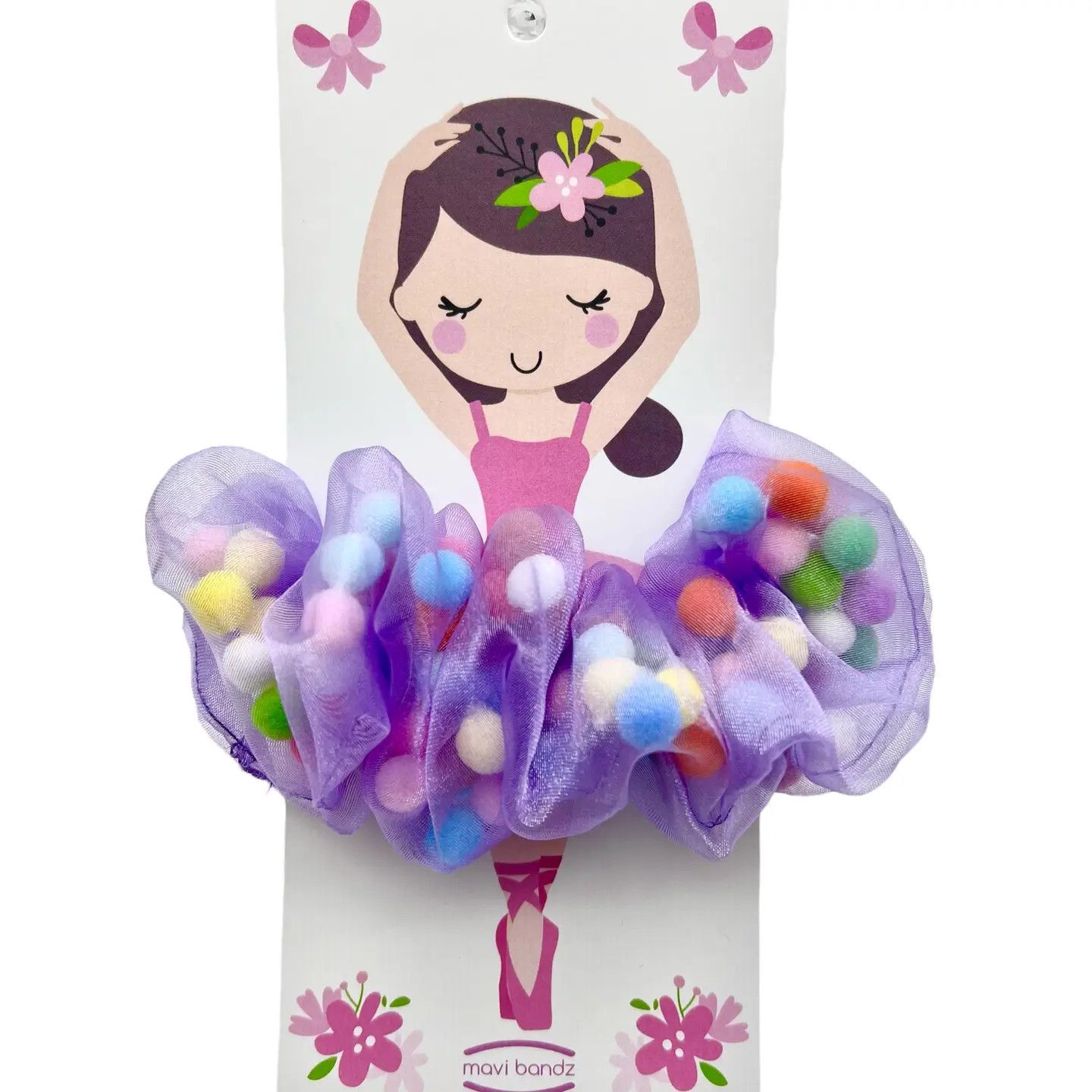 Ballerina Pom Pom Hair Scrunchie