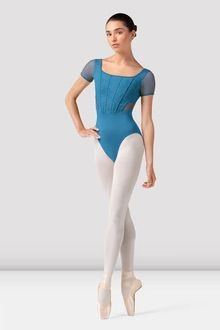 Olivia Cap Sleeve Floral Embroidered Leotard
