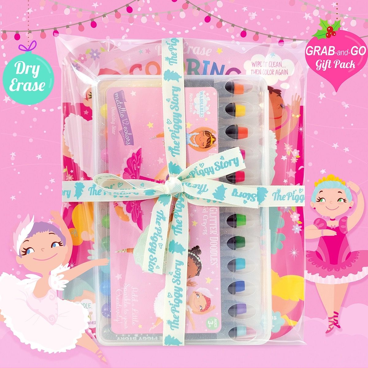 Ballerina Dry Erase Coloring Book &amp; Crayon Gift Set