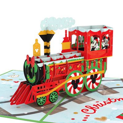 Lovepop Mickey and Minnie Christmas Train Card