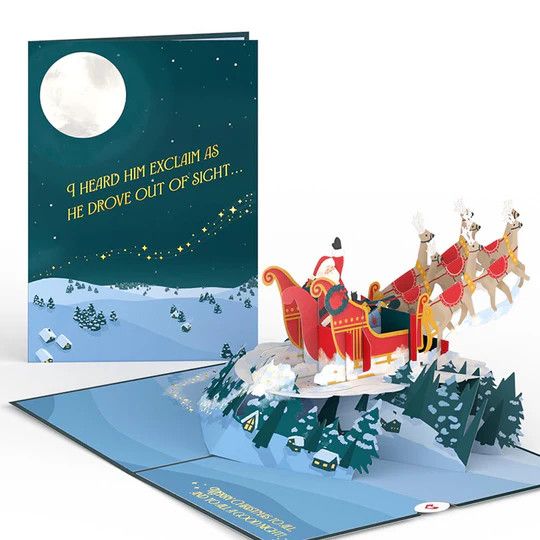 Lovepop Night Sky Santa Sleigh Card