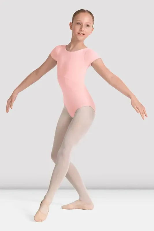 Mirella Plain Twist Back Cap Sleeve Leotard