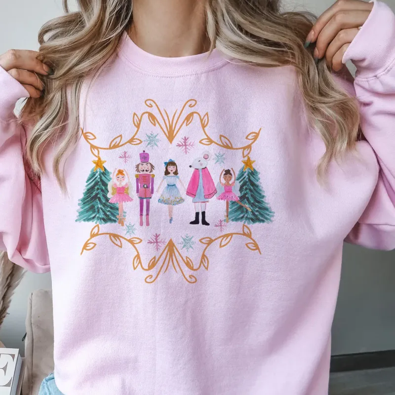 Nutcracker Christmas Trees Crewneck Sweatshirt