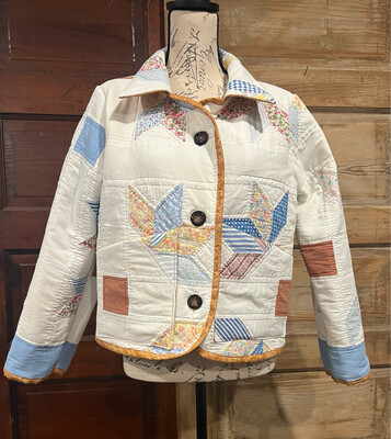 Blue and Tan half Star Quilt Jacket