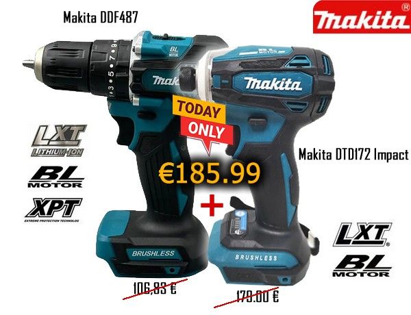 Комплект шуруповертов Makita DTD172Impact + DDF487
