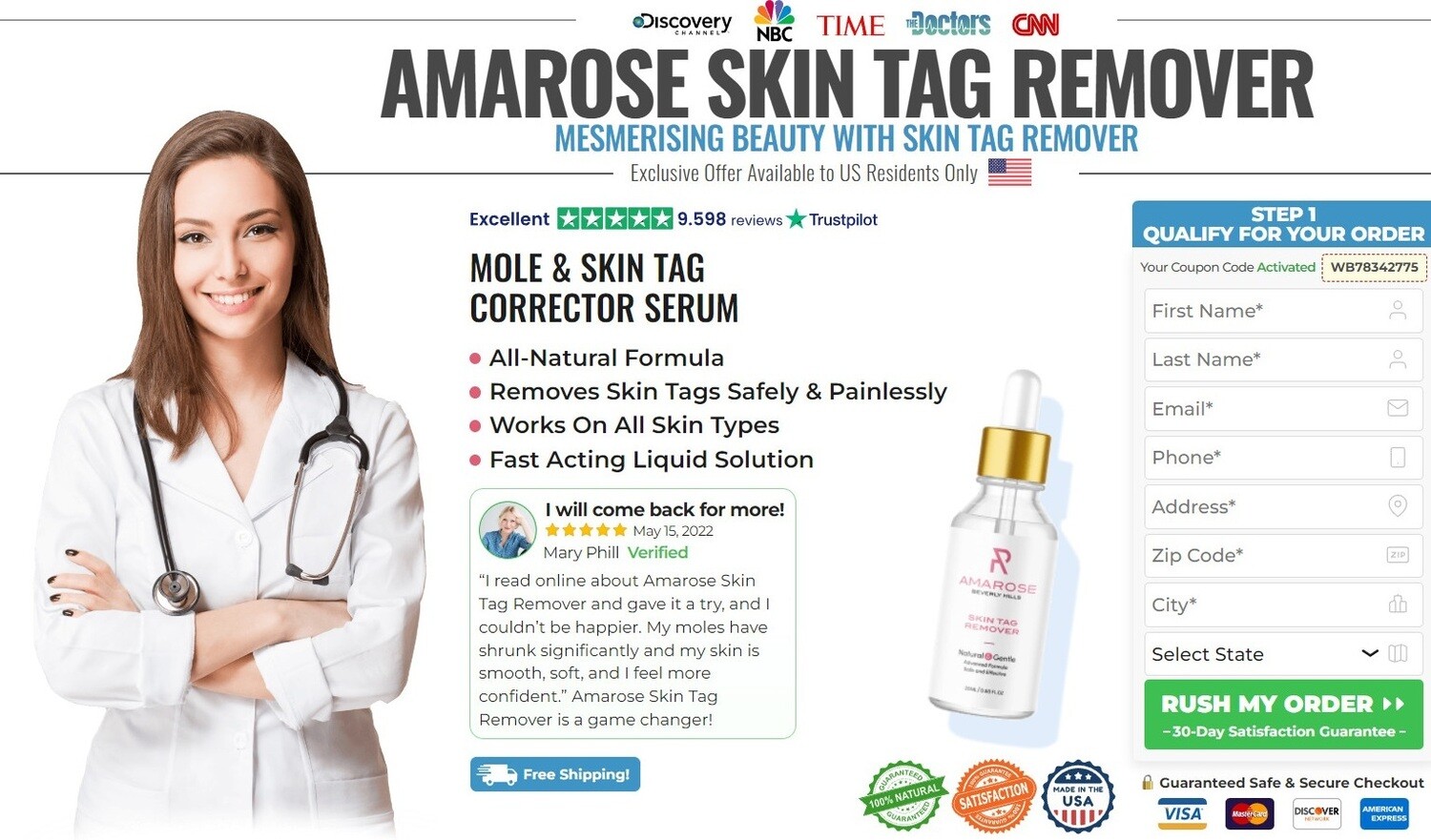 Amarose Skin Tag Remover Serum Reviews [2022] & Price For Sale In USA