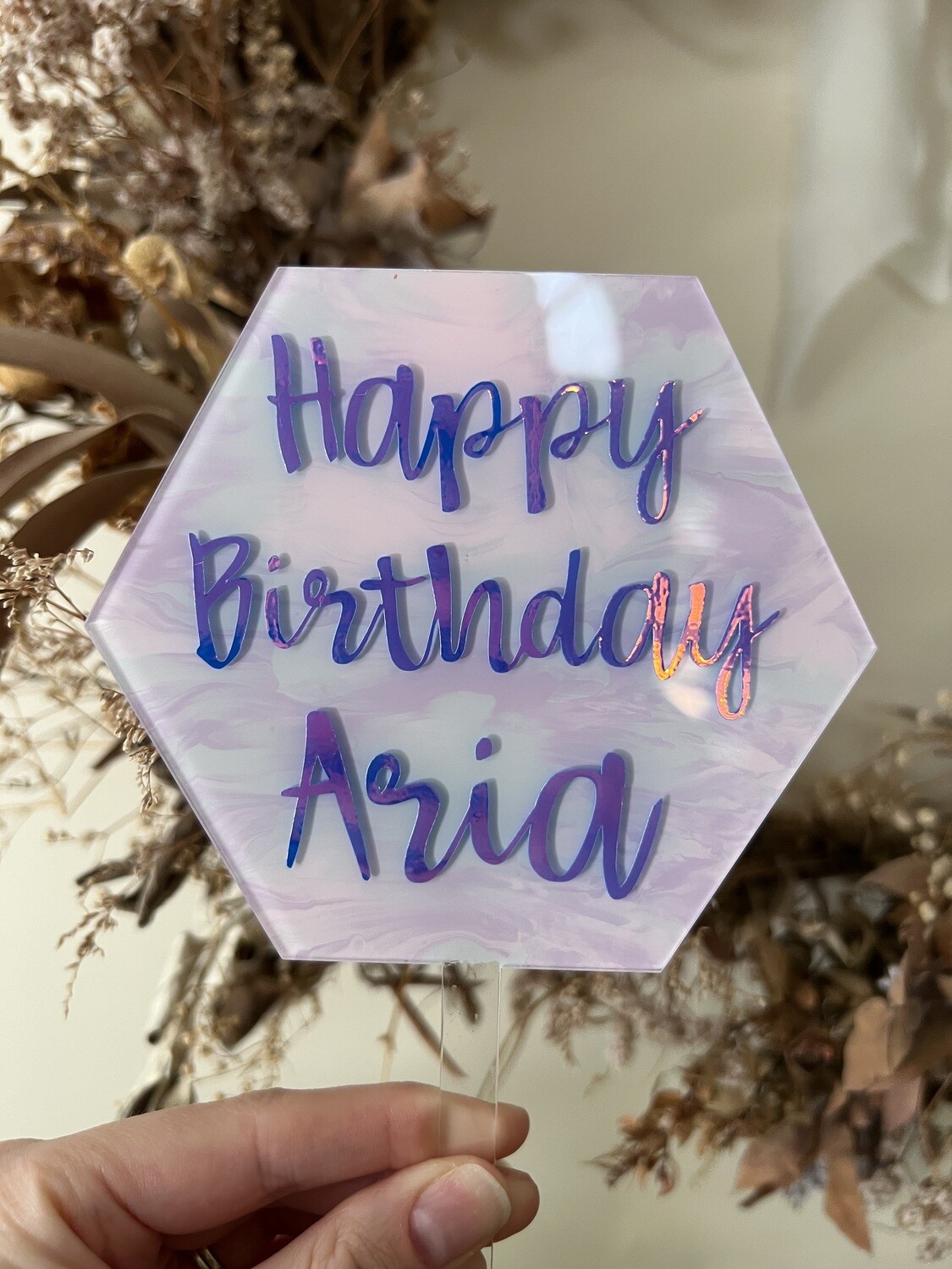 Hexagon Birthday Cake Topper