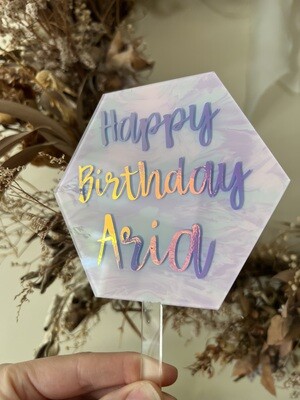 Hexagon Birthday Cake Topper