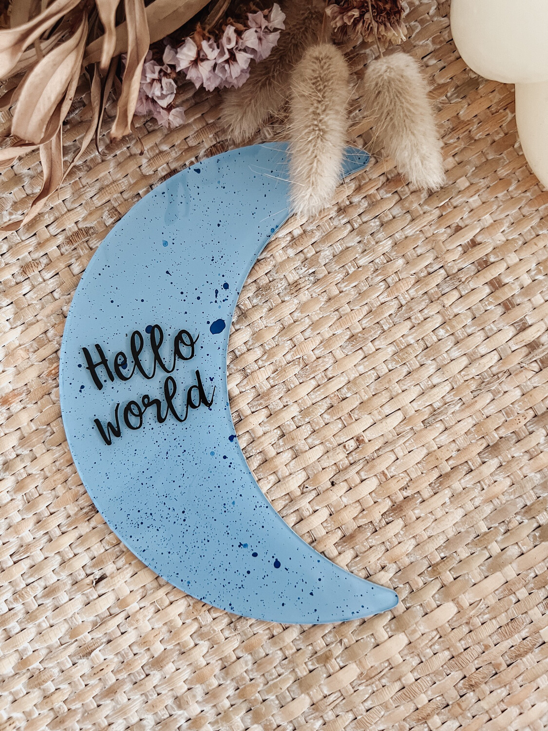 Small Acrylic Baby Arrival Sign - Moon