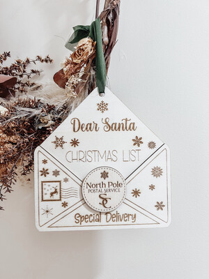 Wooden Santa Letter holder