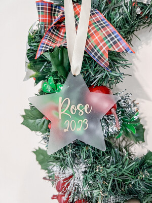 Personalised Christmas Decoration - Frosted Acrylic - Name only