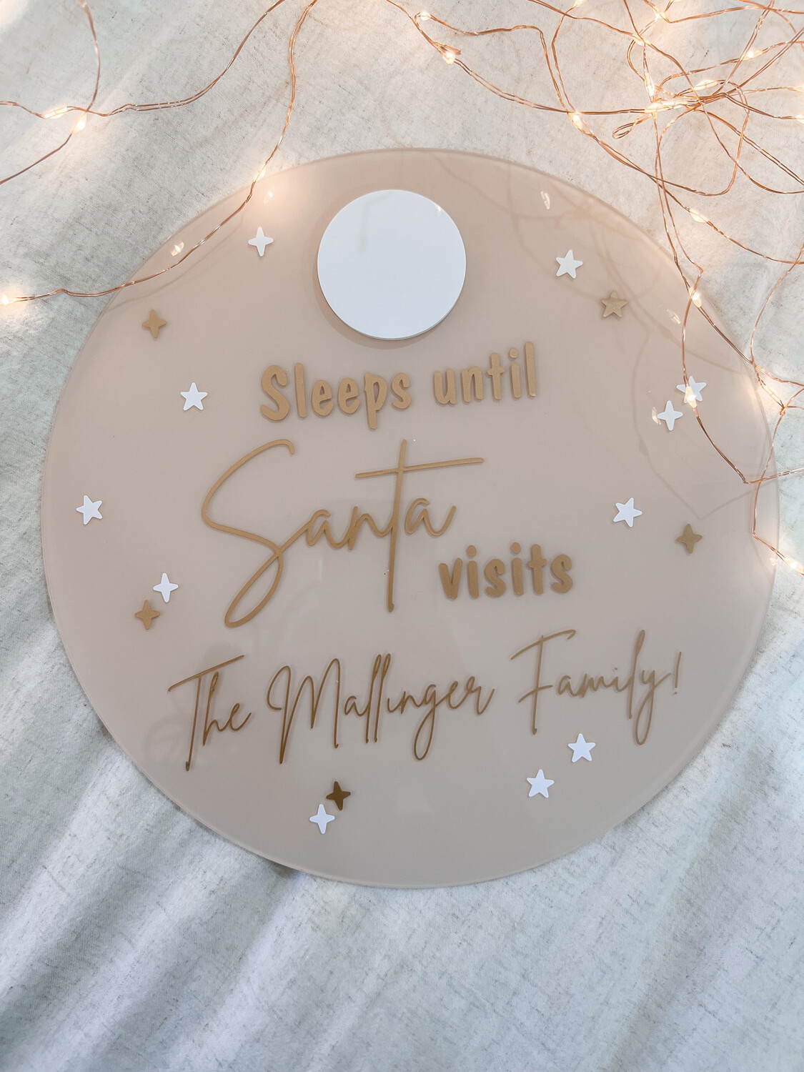Personalised Acrylic Sleeps until Christmas - Circle