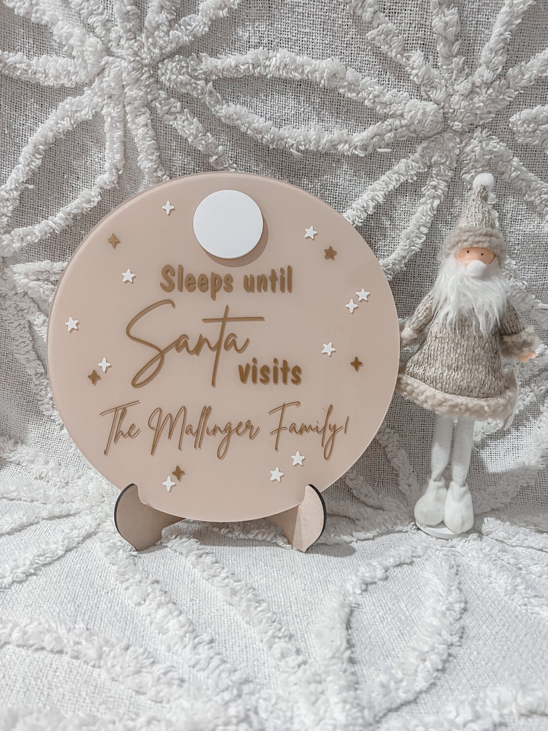 Personalised Acrylic Sleeps until Christmas - Circle