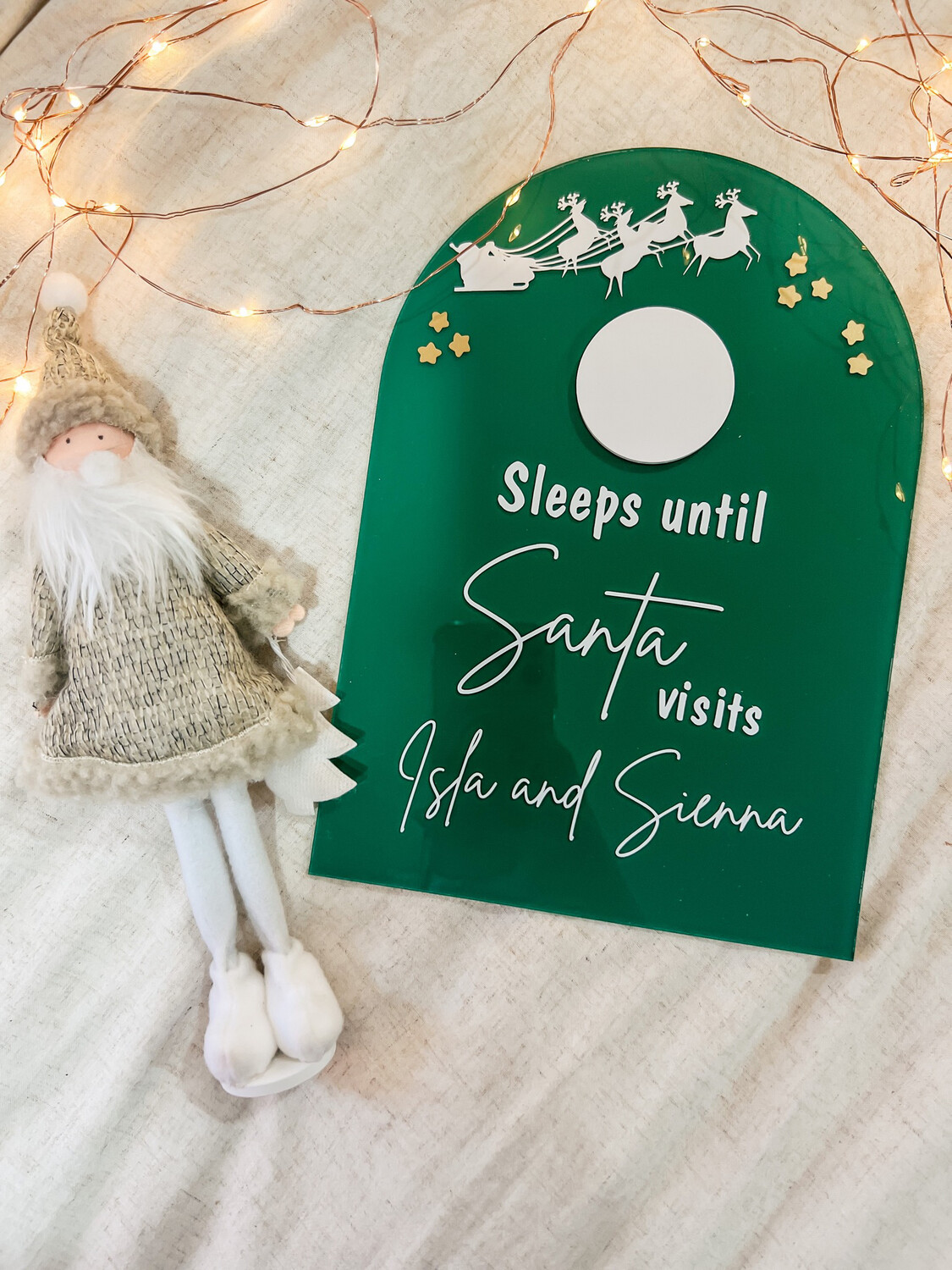 Personalised Acrylic Sleeps until Christmas - Arch