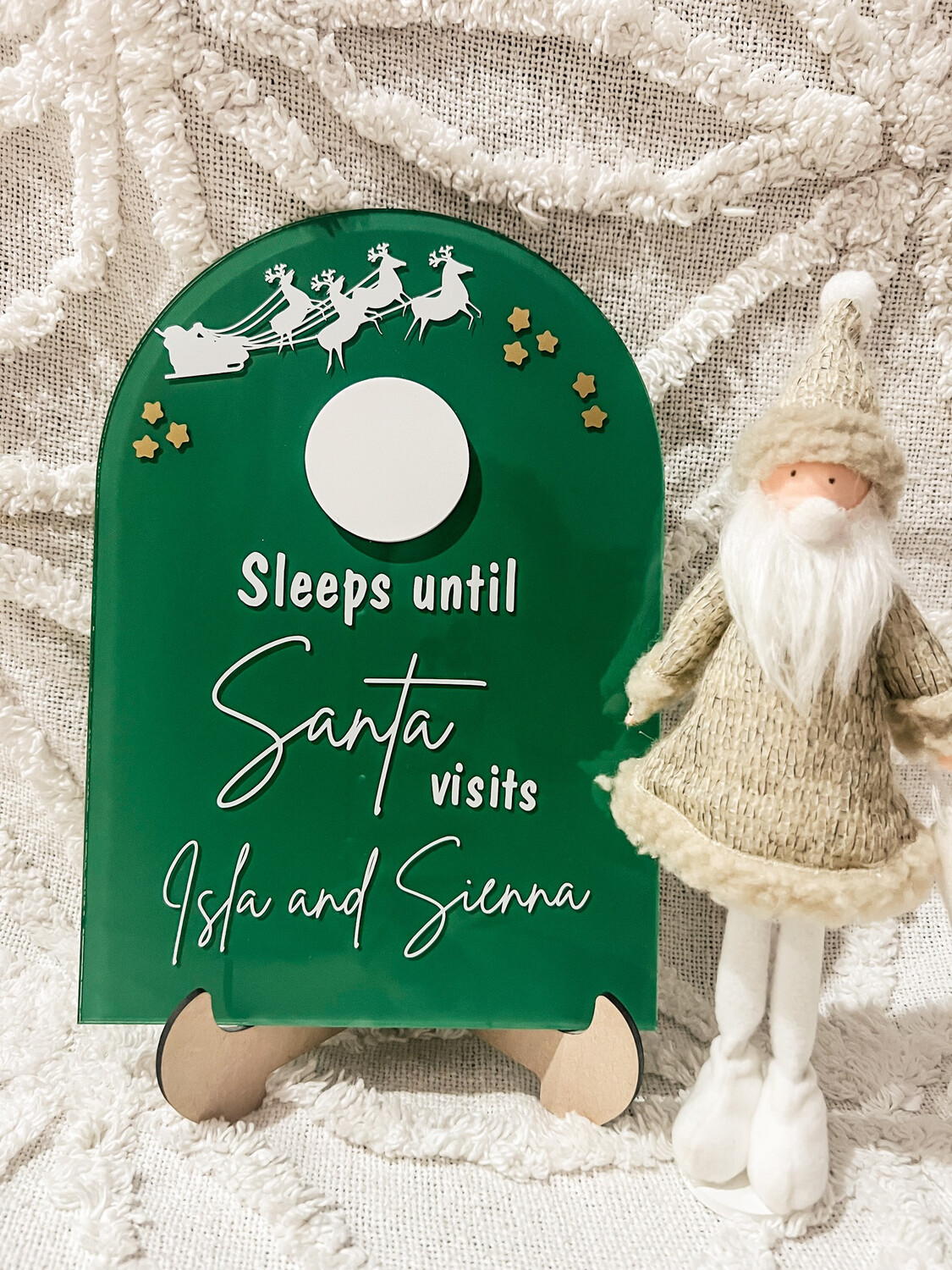 Personalised Acrylic Sleeps until Christmas - Arch