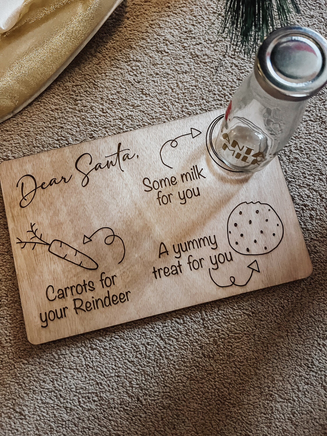 Wooden Christmas Eve Platter