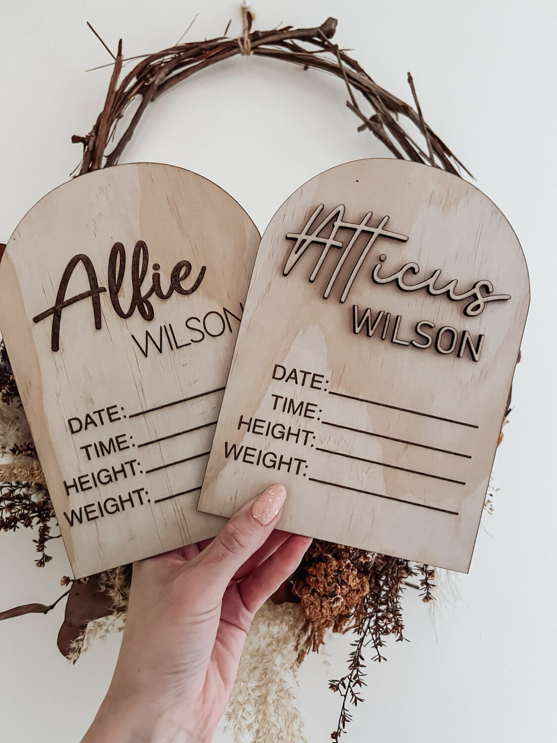Personalised Wooden Birth Details Sign