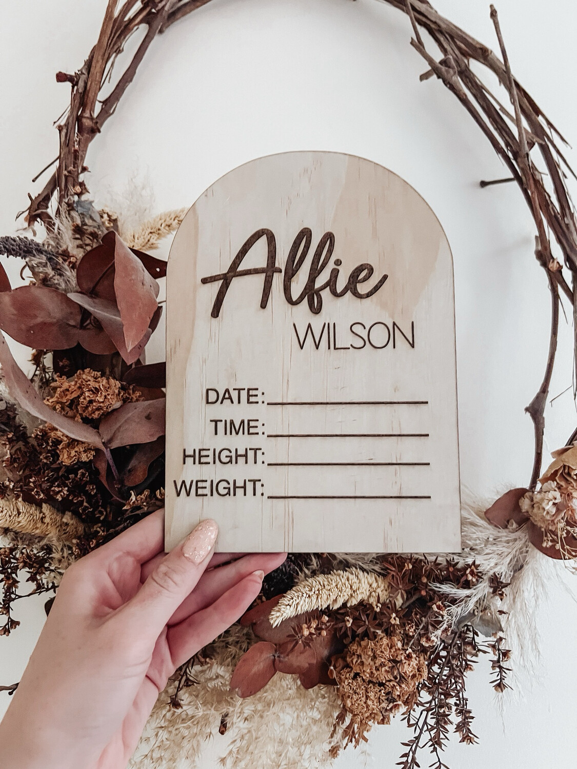Personalised Wooden Birth Details Sign