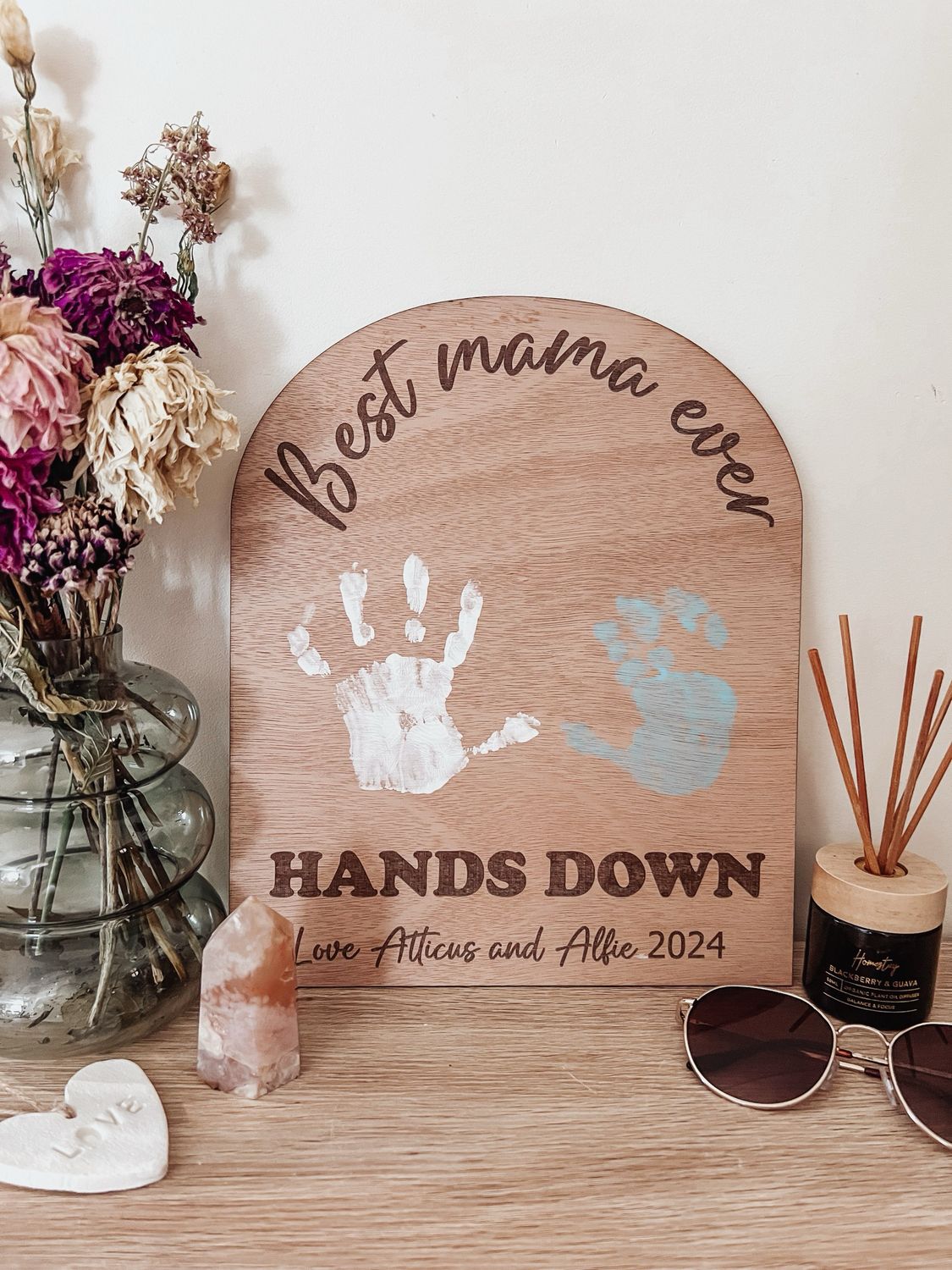 Mothers day keepsake - Wooden hands down arch
