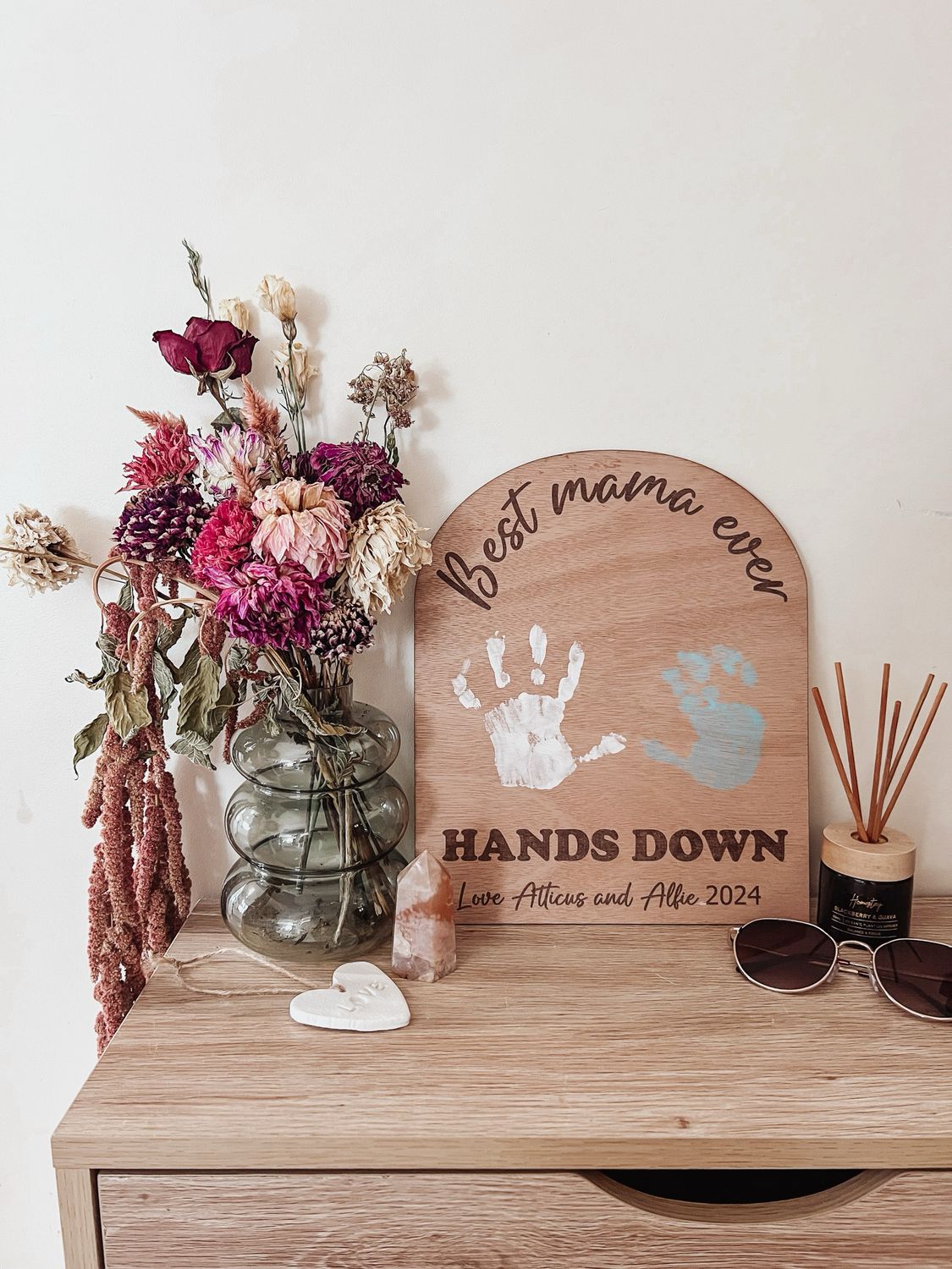 Mothers day keepsake - Wooden hands down arch