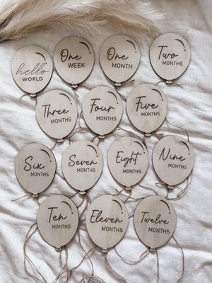 Wooden Milestone Discs - Balloons