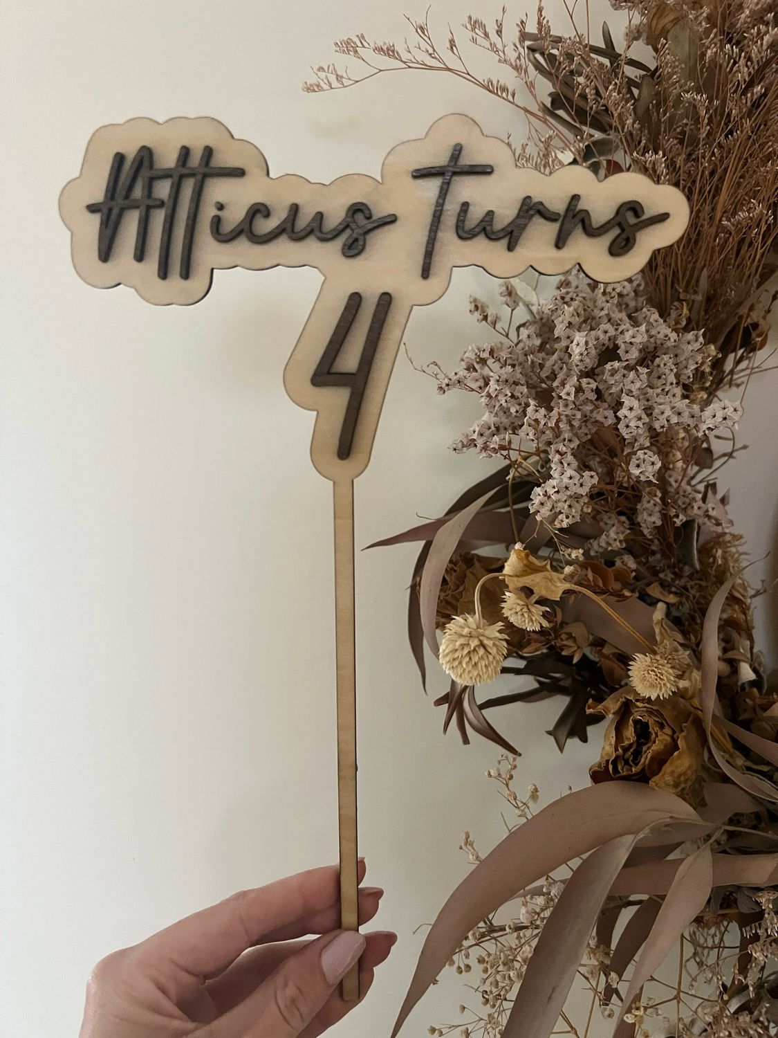 Wooden Cake Topper