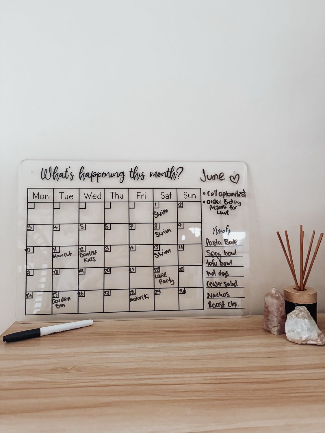 Personalised Family wall planner - Acrylic