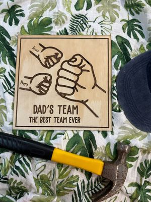 Fathers Day ‘dad’s Team’ Wooden Keepsake