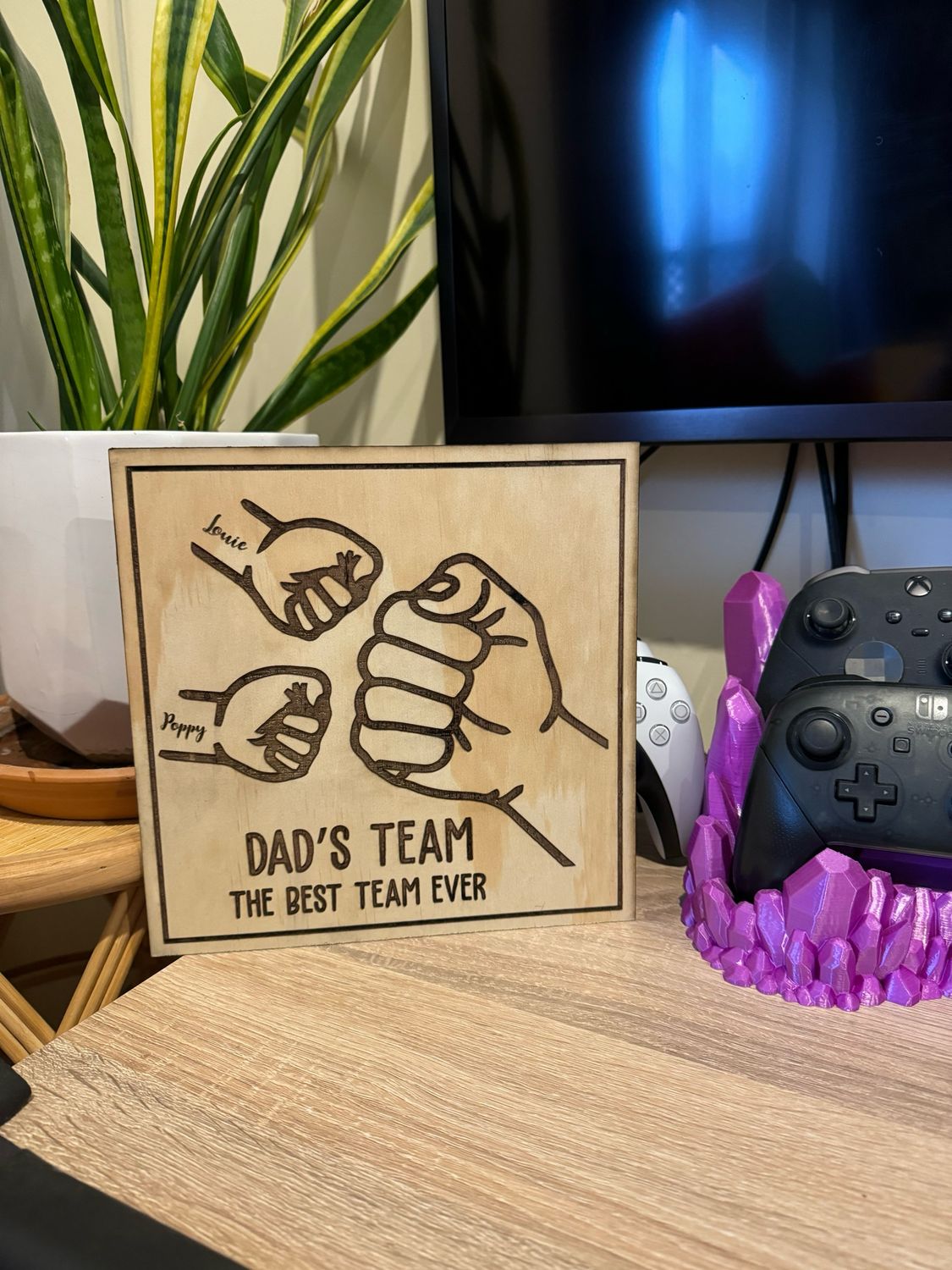Fathers Day ‘dad’s Team’ Wooden Keepsake