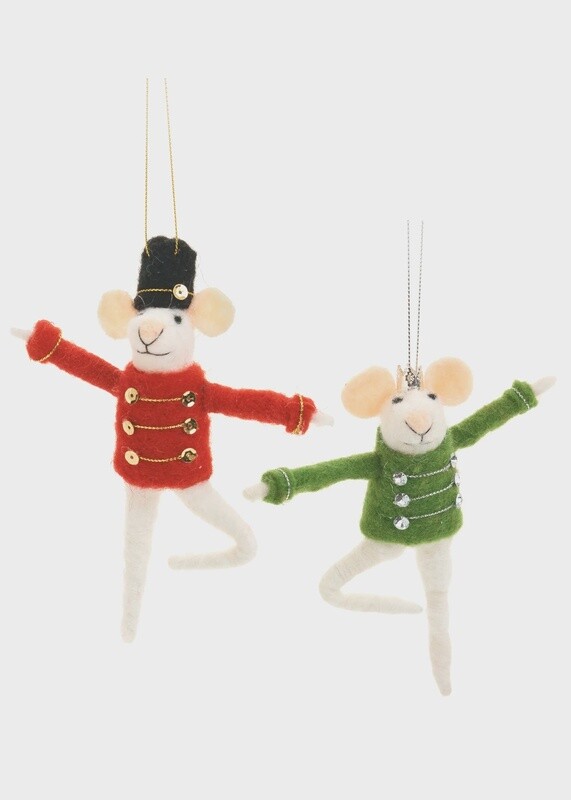 Red /Green  Wool Ornaments