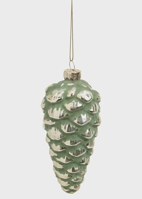 Green and Gold Glass Christmas Ornaments