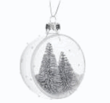 Silver Tree Open Ball Ornament