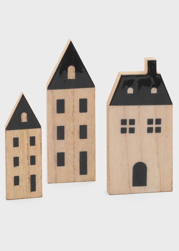 Set of 3 Glazed Houses