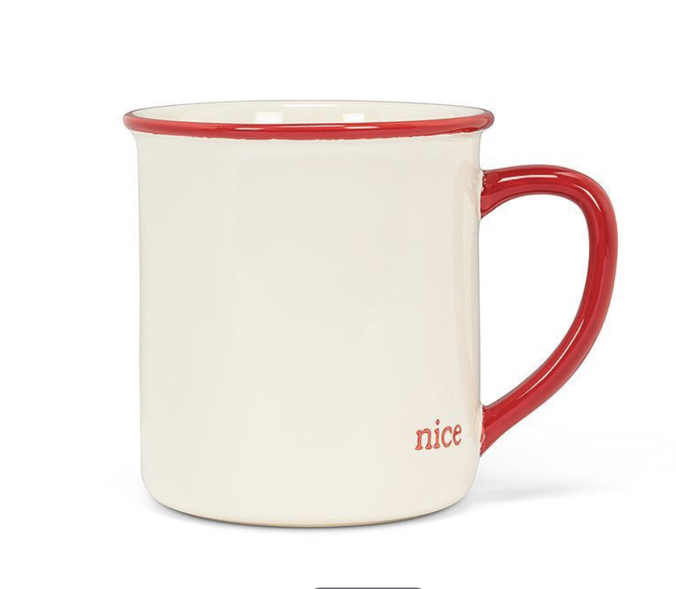 Naughty/Nice Mug with Red Handle
