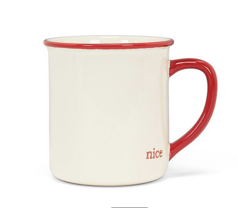 Naughty/Nice Mug with Red Handle