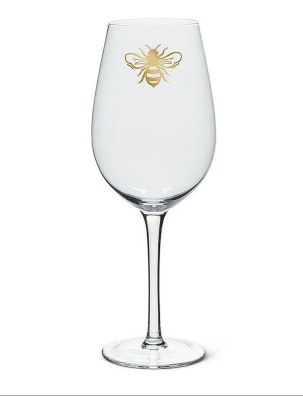 Gold Bee Wine Glass 9.5"