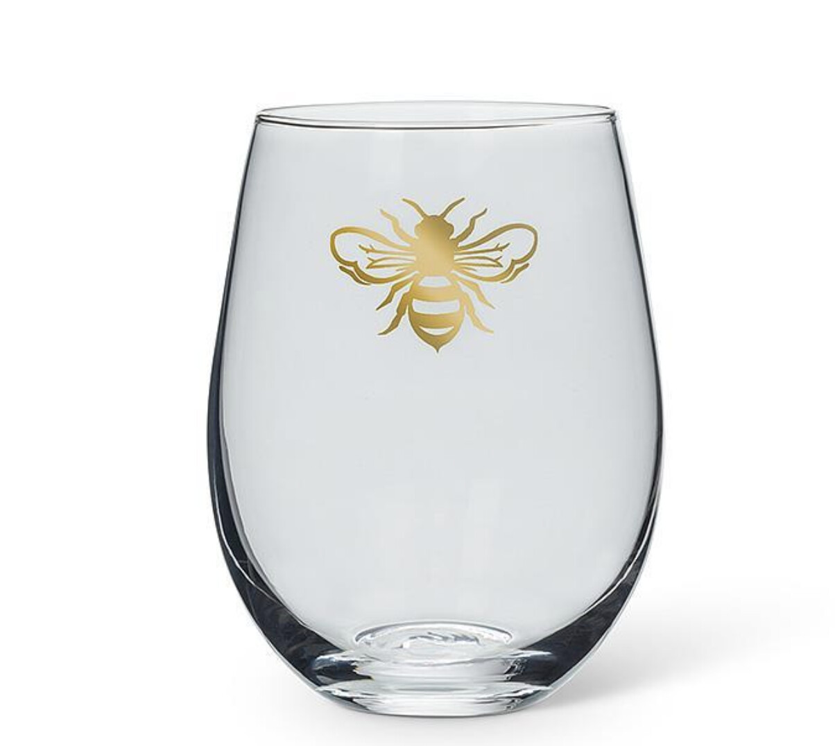 Gold Bee Stemless Wine Glass 5"